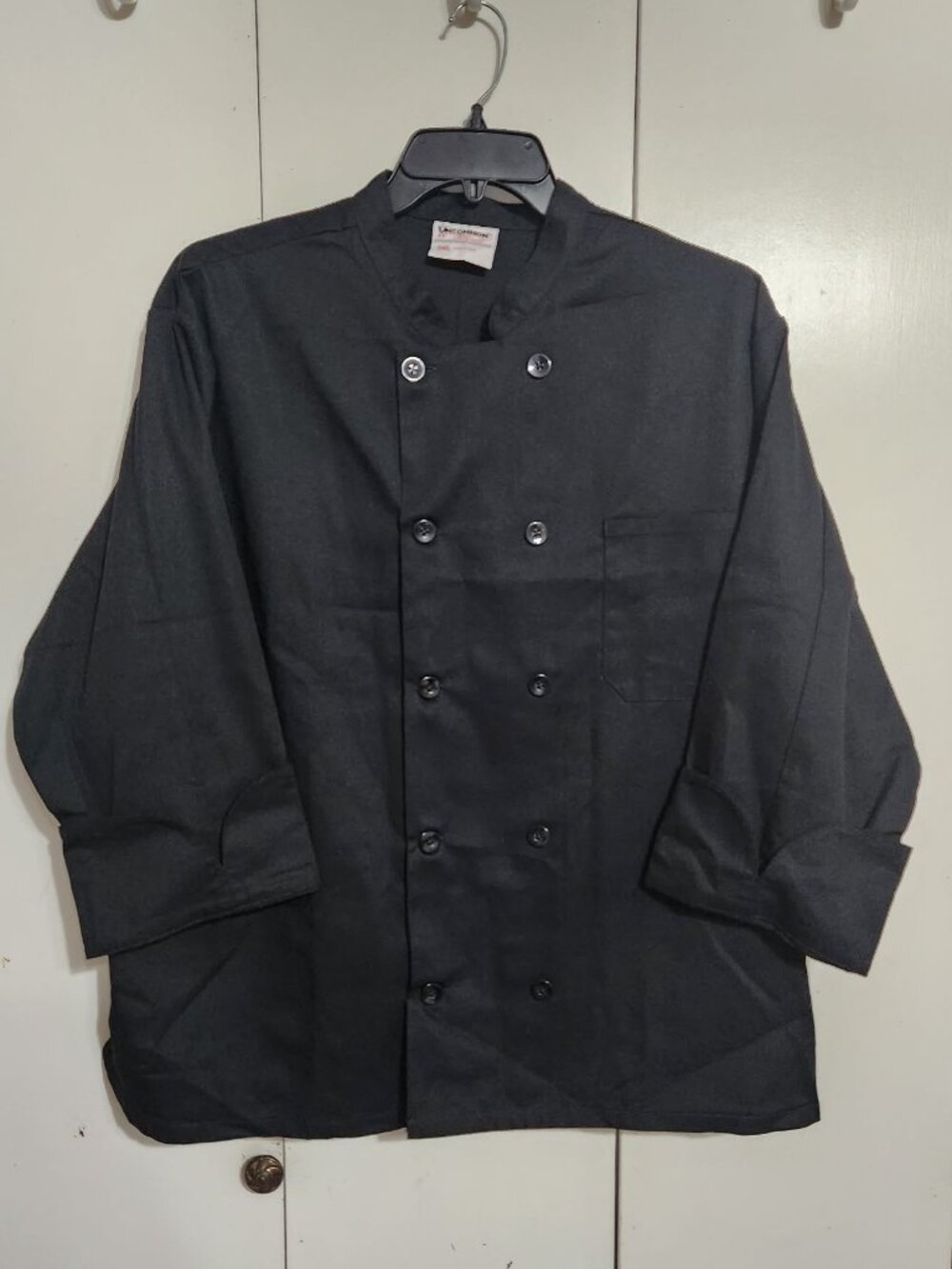 Uncommon Threads Unisex Chef Coat Black 3XL Double Breasted Jacket Uniform